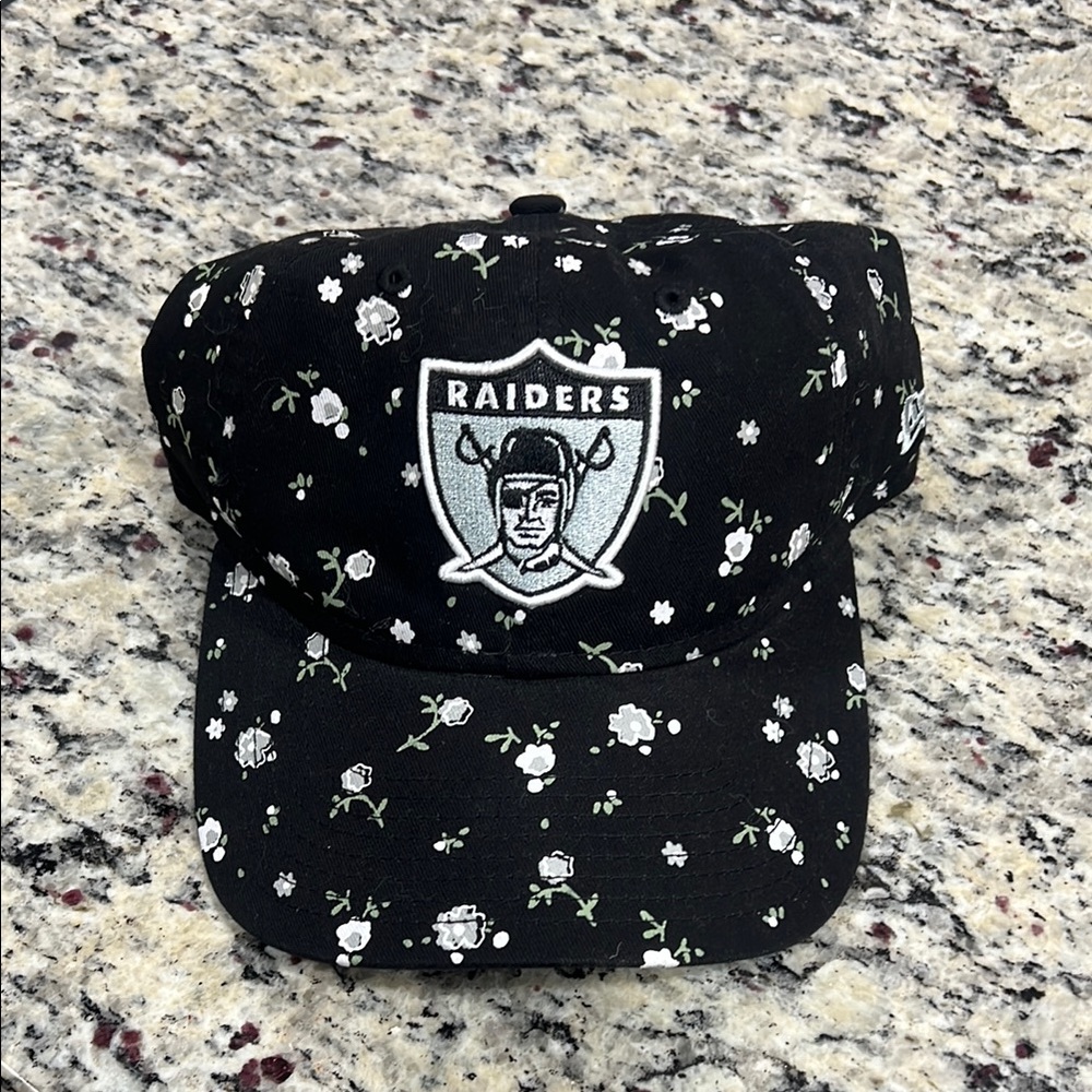 Raiders Black Floral Cap